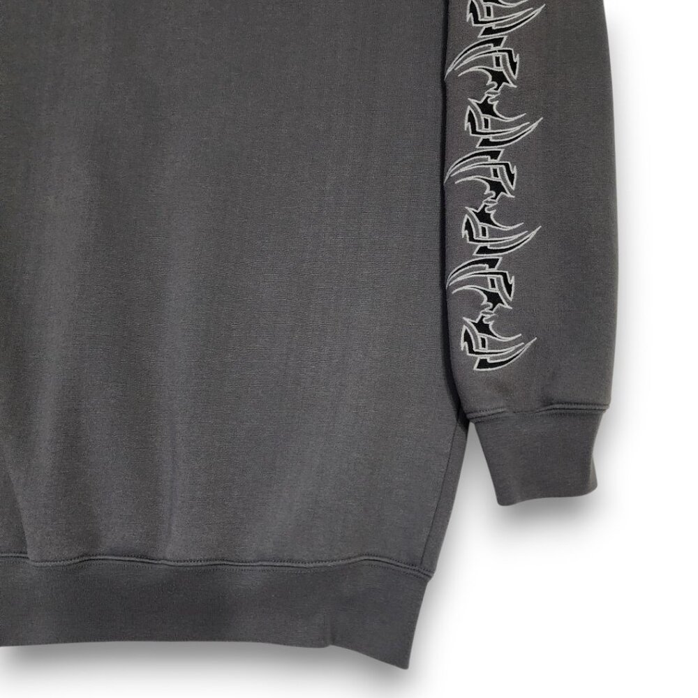 Sapphire Lounge Men's Large Gray Tribal Star Graphic Hoodie Y2k Streetwear - Picture 12 of 16